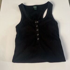 Black Button Tank Top